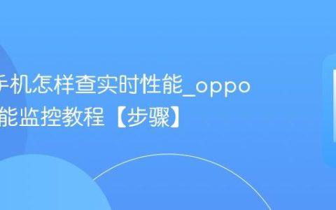 oppo手机怎样查实时性能?oppo手机性能监控教程【步骤】