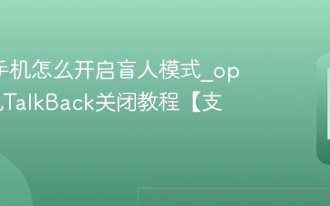 oppo手机怎么开启盲人模式?oppo手机TalkBack关闭教程【支招】