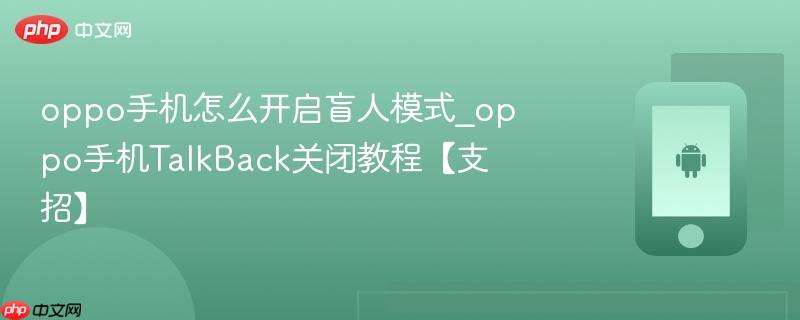 oppo手机怎么开启盲人模式_oppo手机talkback关闭教程【支招】