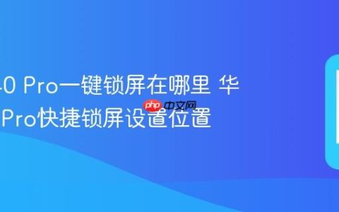 华为P40 Pro一键锁屏在哪里 华为P40 Pro快捷锁屏设置位置