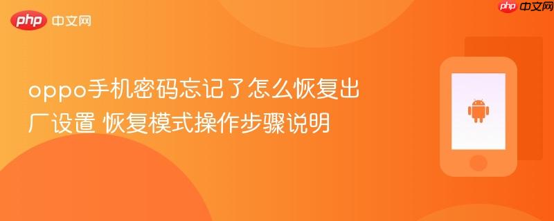 oppo手机密码忘记了怎么恢复出厂设置 恢复模式操作步骤说明