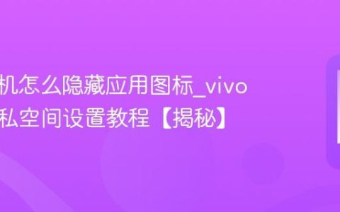 vivo手机怎么隐藏应用图标?vivo手机隐私空间设置教程【揭秘】