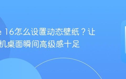 iPhone 16怎么设置动态壁纸？让你的手机桌面瞬间高级感十足