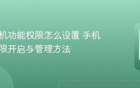 华为手机功能权限怎么设置 手机功能权限开启与管理方法