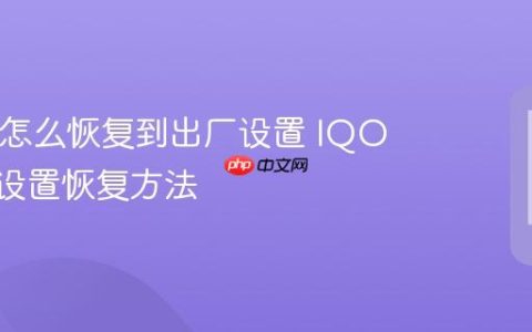 IQOO怎么恢复到出厂设置 IQOO出厂设置恢复方法