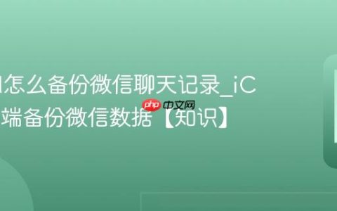 iCloud怎么备份微信聊天记录?iCloud云端备份微信数据【知识】