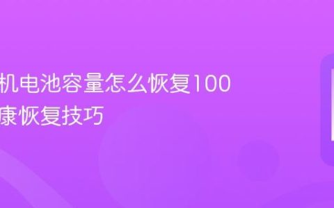 苹果手机电池容量怎么恢复100 电池健康恢复技巧