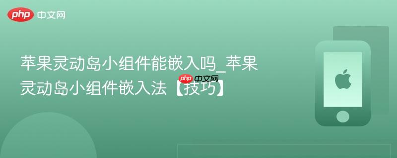苹果灵动岛小组件能嵌入吗_苹果灵动岛小组件嵌入法【技巧】