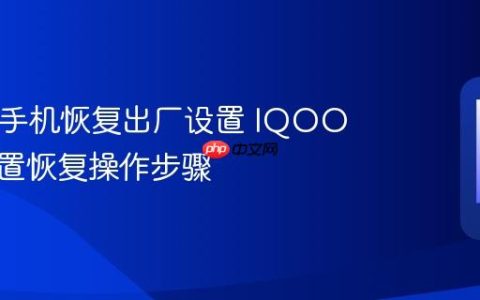 IQOO手机恢复出厂设置 IQOO出厂设置恢复操作步骤