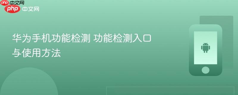 华为手机功能检测 功能检测入口与使用方法