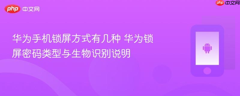 华为手机锁屏方式有几种 华为锁屏密码类型与生物识别说明