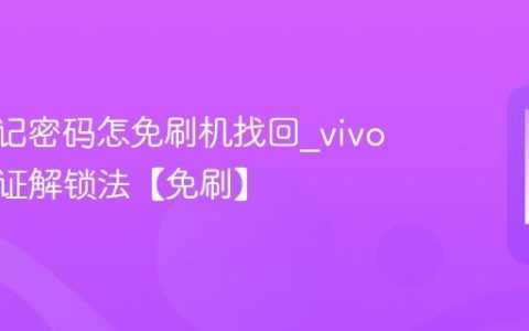 vivo忘记密码怎免刷机找回?vivo密保验证解锁法【免刷】