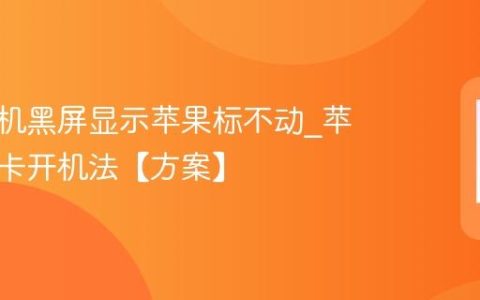 苹果手机黑屏显示苹果标不动?苹果手机卡开机法【方案】