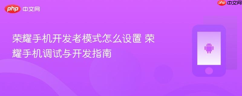荣耀手机开发者模式怎么设置 荣耀手机调试与开发指南