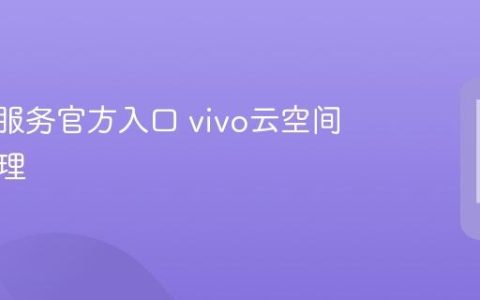 vivo云服务官方入口 vivo云空间在线管理