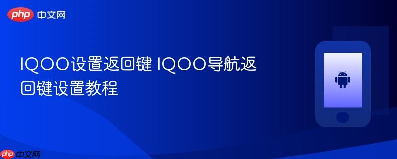 iqoo设置返回键 iqoo导航返回键设置教程
