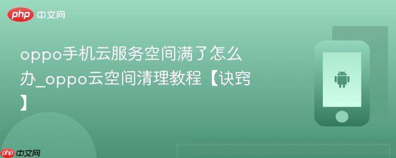 oppo手机云服务空间满了怎么办_oppo云空间清理教程【诀窍】