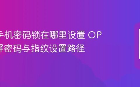 oppo手机密码锁在哪里设置 OPPO锁屏密码与指纹设置路径
