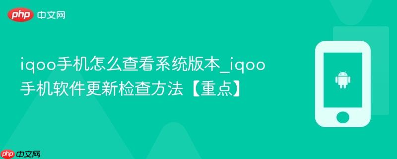 iqoo手机怎么查看系统版本_iqoo手机软件更新检查方法【重点】
