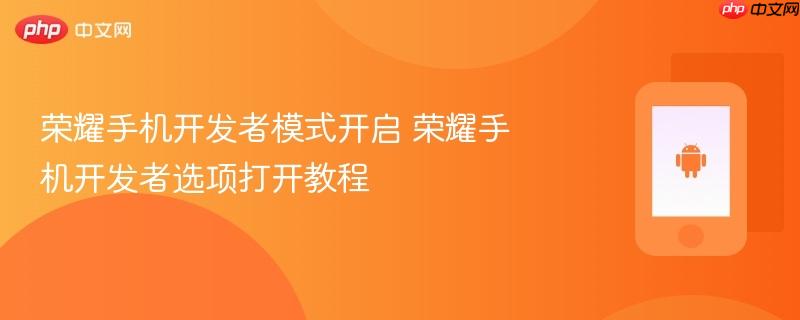 荣耀手机开发者模式开启 荣耀手机开发者选项打开教程