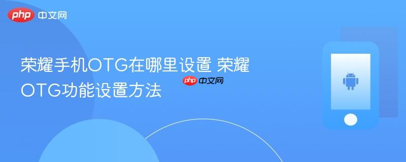 荣耀手机otg在哪里设置 荣耀otg功能设置方法
