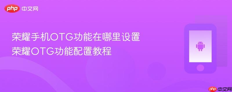 荣耀手机otg功能在哪里设置 荣耀otg功能配置教程