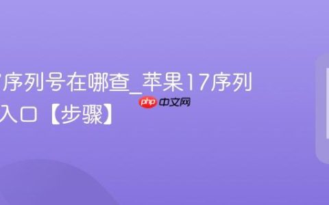 苹果17序列号在哪查?苹果17序列号查询入口【步骤】