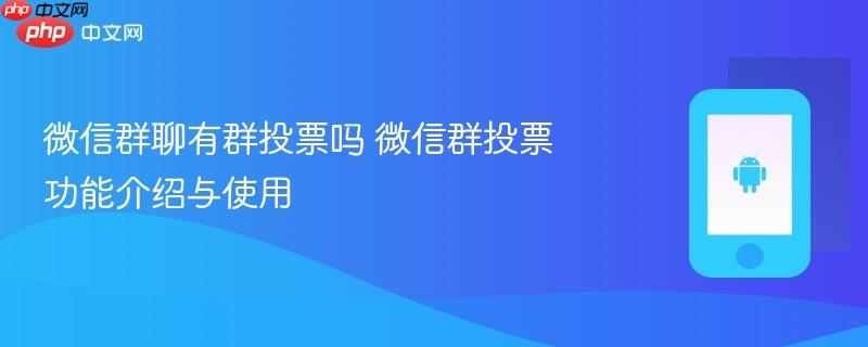 微信群聊有群投票吗 微信群投票功能介绍与使用