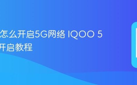 IQOO怎么开启5G网络 IQOO 5G网络开启教程