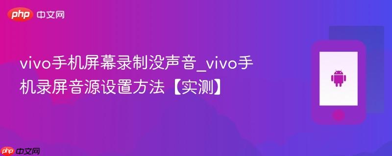 vivo手机屏幕录制没声音_vivo手机录屏音源设置方法【实测】