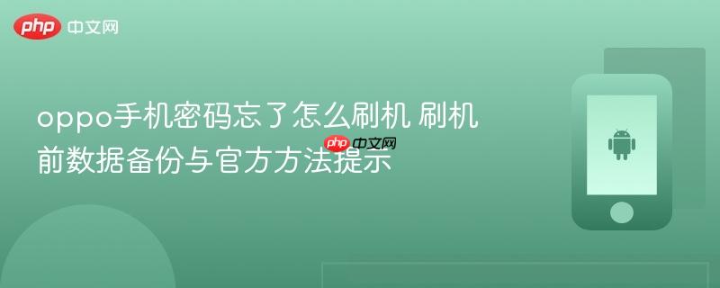 oppo手机密码忘了怎么刷机 刷机前数据备份与官方方法提示