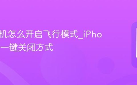 苹果手机怎么开启飞行模式?iPhone信号一键关闭方式