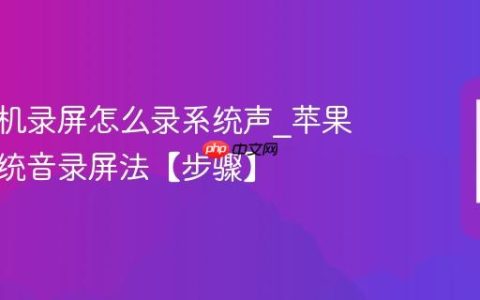苹果手机录屏怎么录系统声?苹果手机系统音录屏法【步骤】