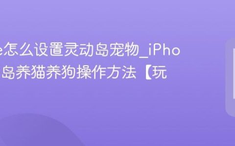 iPhone怎么设置灵动岛宠物?iPhone灵动岛养猫养狗操作方法【玩法】