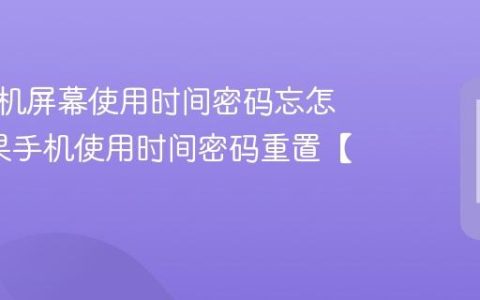 苹果手机屏幕使用时间密码忘怎解?苹果手机使用时间密码重置【限制】