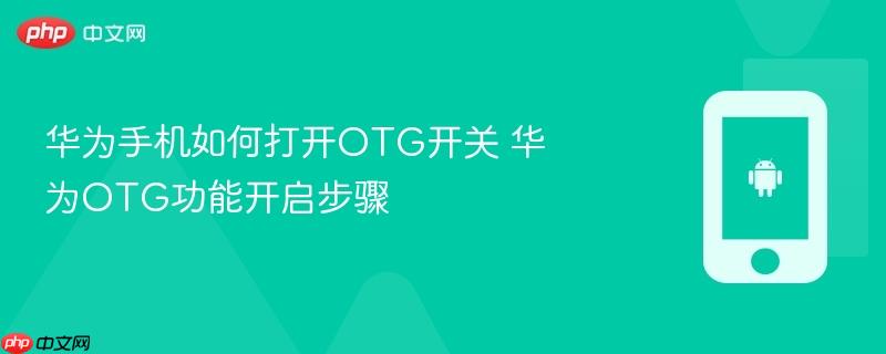 华为手机如何打开otg开关 华为otg功能开启步骤