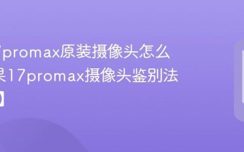 苹果17promax原装摄像头怎么认?苹果17promax摄像头鉴别法【步骤】