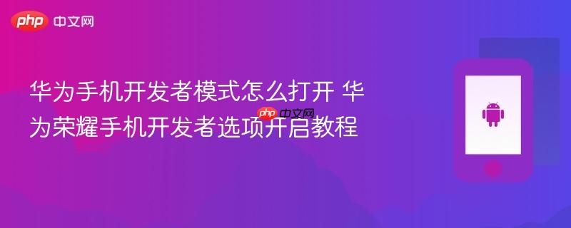 华为手机开发者模式怎么打开 华为荣耀手机开发者选项开启教程