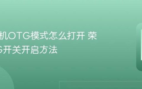 荣耀手机OTG模式怎么打开 荣耀OTG开关开启方法