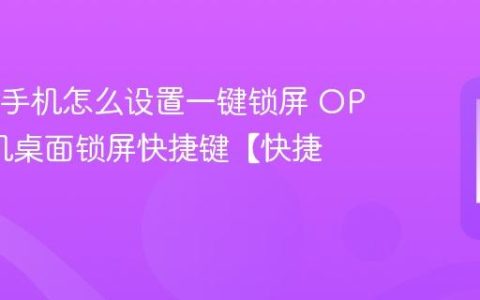 OPPO手机怎么设置一键锁屏 OPPO手机桌面锁屏快捷键【快捷】