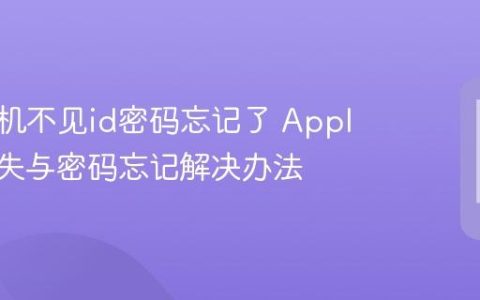 苹果手机不见id密码忘记了 Apple ID丢失与密码忘记解决办法