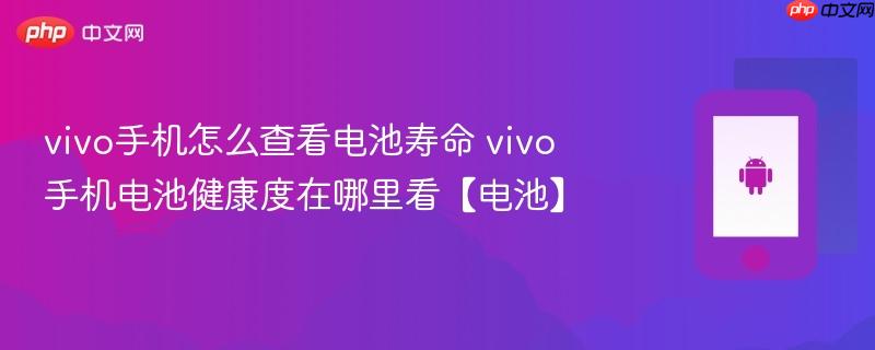 vivo手机怎么查看电池寿命 vivo手机电池健康度在哪里看【电池】