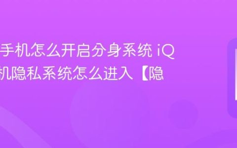 iQOO手机怎么开启分身系统 iQOO手机隐私系统怎么进入【隐私】