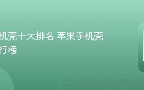 苹果手机壳十大排名 苹果手机壳品牌排行榜