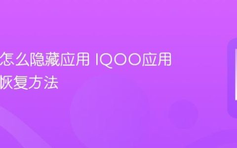 IQOO怎么隐藏应用 IQOO应用隐藏与恢复方法