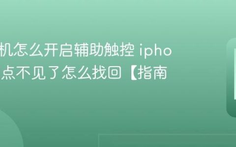 苹果手机怎么开启辅助触控 iphone小圆点不见了怎么找回【指南】