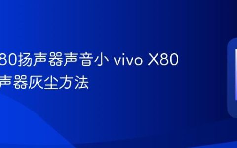 vivo X80扬声器声音小 vivo X80清理扬声器灰尘方法