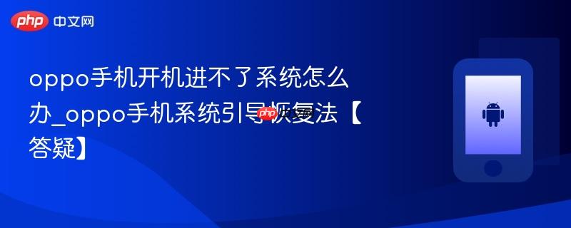 oppo手机开机进不了系统怎么办_oppo手机系统引导恢复法【答疑】