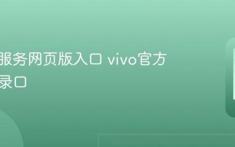 vivo云服务网页版入口 vivo官方网站登录口