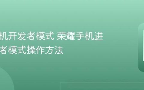荣耀手机开发者模式 荣耀手机进入开发者模式操作方法